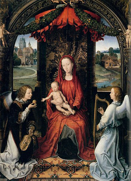 Hans Memling Madonna Enthroned with Child and Two Angels
